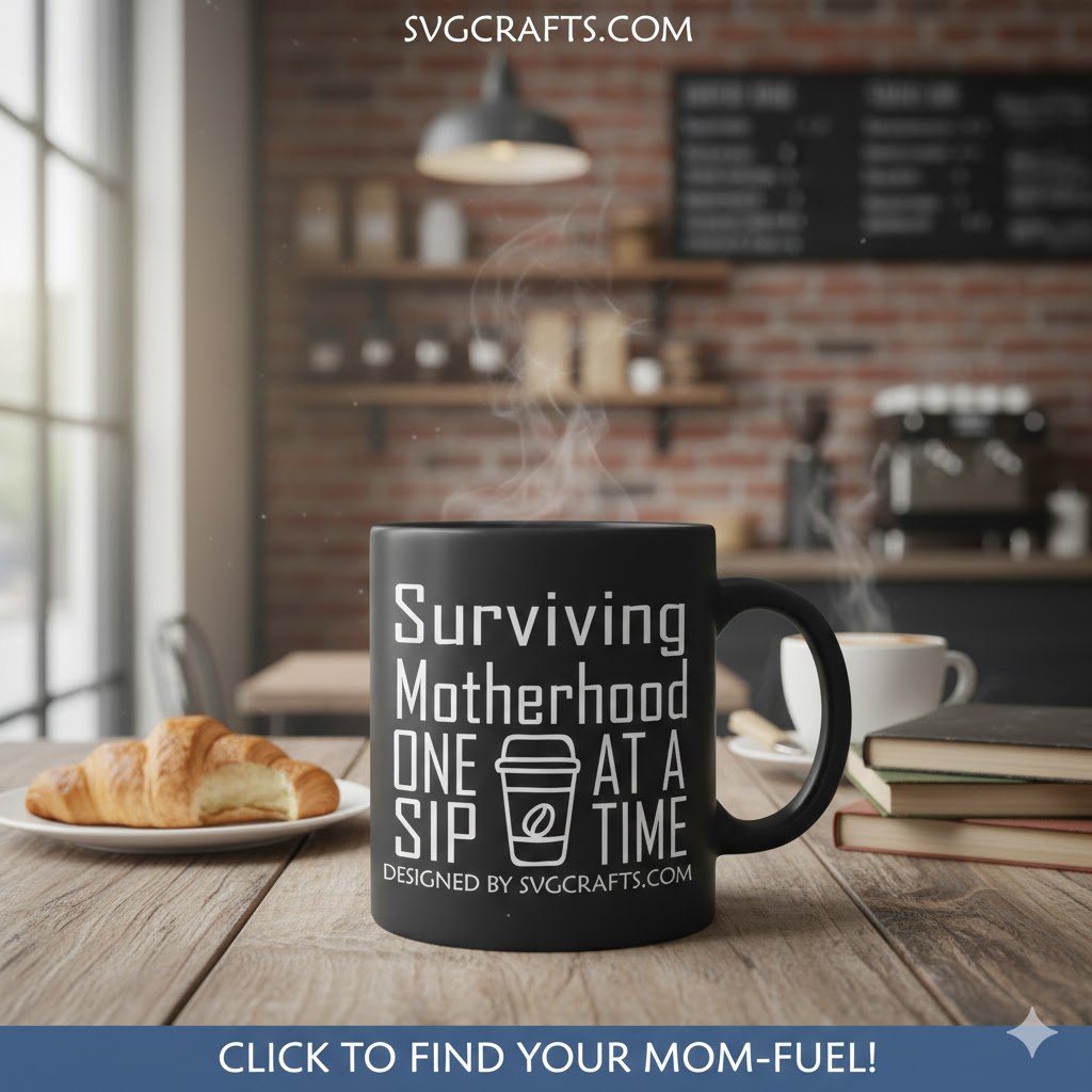 Surviving Motherhood SVG | Funny Mom Life Coffee Design - Image 2