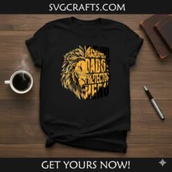 Alternative view of Husband Daddy Protector Hero SVG | Lion Dad Design for Cricut
