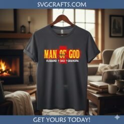Alternative view of Man of God Husband Dad Grandpa SVG | Faith Family Gift