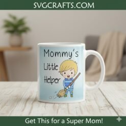 Alternative view of Mommy's Little Helper SVG - Cute Boy Chores Cricut Design