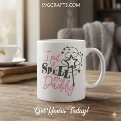 Alternative view of I Put A Spell On Daddy SVG File - Cute Dad Daughter Magic Wand