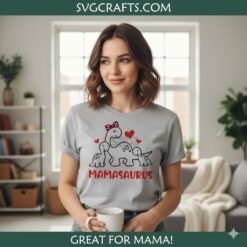 Alternative view of Mamasaurus SVG | Cute Dinosaur Mom & Babies for Cricut SVGCrafts