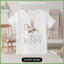Alternative view of Funny Daddy Bunny SVG | Retro Dad Sunglasses Design for Cricut