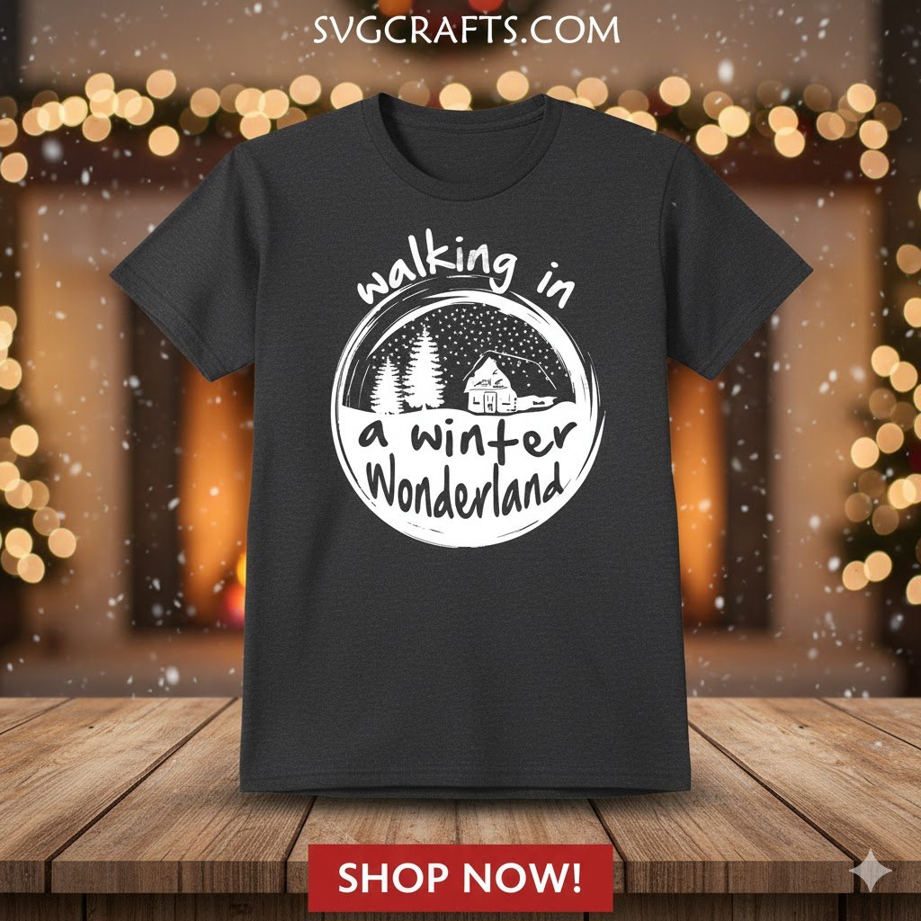 Walking in a Winter Wonderland SVG | Cozy Christmas Design - Image 2