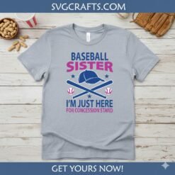 Alternative view of Funny Baseball Sister SVG - Concession Stand Humor Design