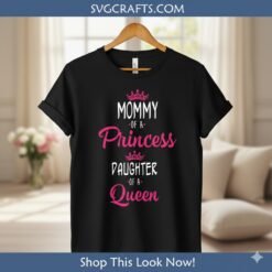 Alternative view of Mommy & Me Princess Queen SVG for Cricut | Mother Daughter Design