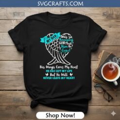 Alternative view of Memorial Dad Angel Wings SVG | In Loving Memory Father Design