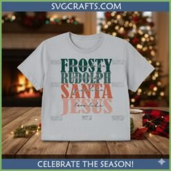 Alternative view of Frosty Rudolph Santa Jesus Christmas SVG - Inspirational Design