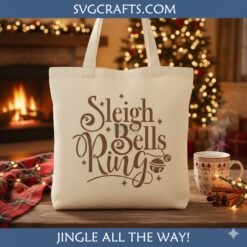 Alternative view of Sleigh Bells Ring SVG Christmas Design | Holiday Cut File