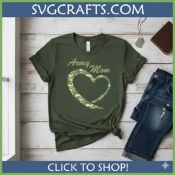 Alternative view of Army Mom SVG | Camouflage Heart Digital Download | SVGCrafts