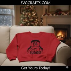 Alternative view of A Christmas Story Oh Fudge SVG - Ralphie Broken Glasses