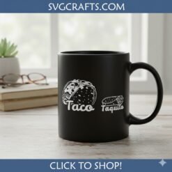 Alternative view of Funny Taco Taquito SVG Mexican Foodie Cricut Design