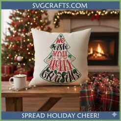 Alternative view of We Wish You Merry Christmas SVG - Holiday Tree Design - SVGcrafts