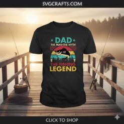 Alternative view of Dad Fishing Legend SVG | Retro Bass Fishing T-shirt Design