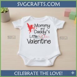 Alternative view of Mommy Daddy Little Valentine SVG - Cute Baby Valentine Design