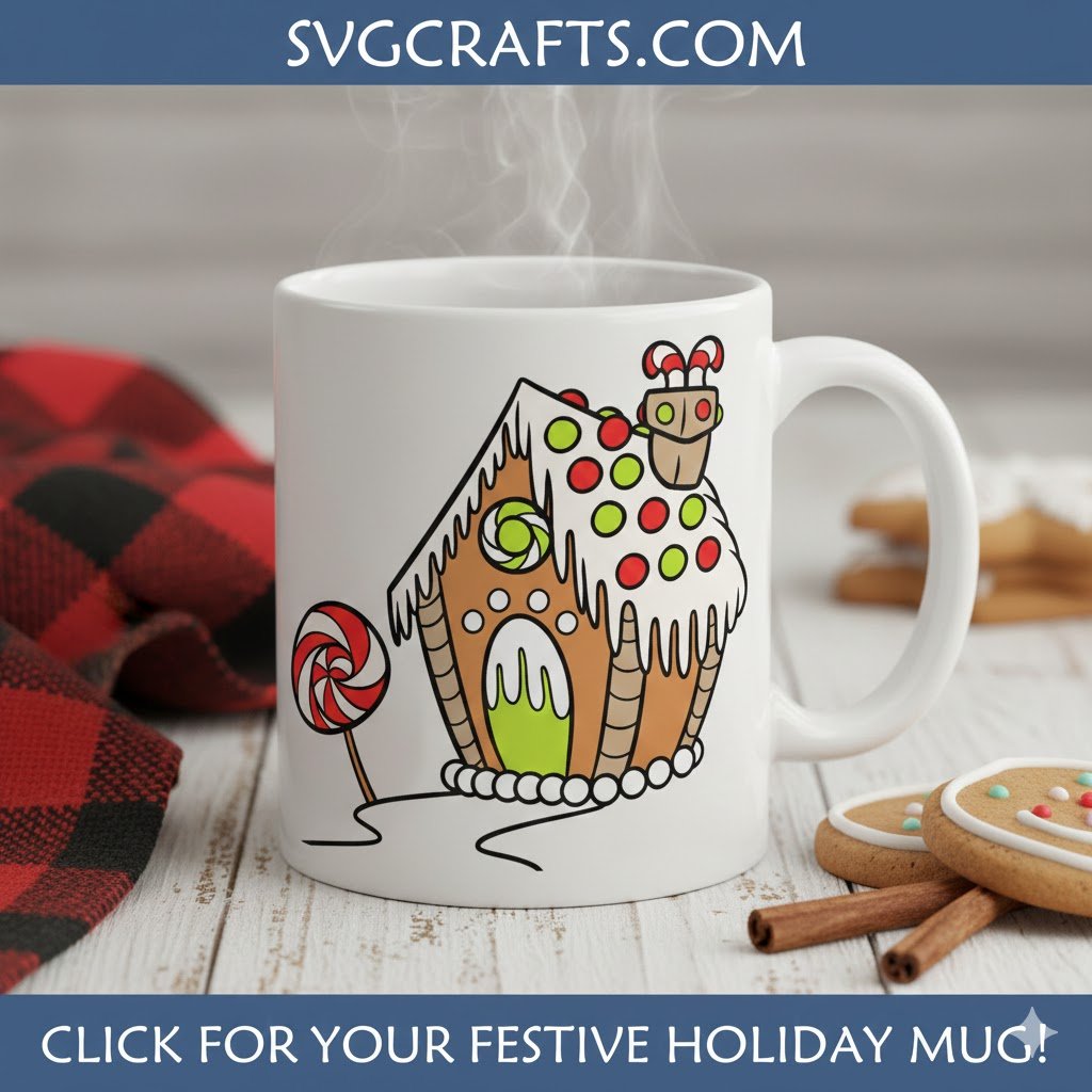 Christmas Gingerbread House SVG - Festive Holiday Craft File - Image 2