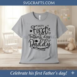 Alternative view of First Fathers Day SVG | Happy Daddy New Dad Cut File - SVGCrafts