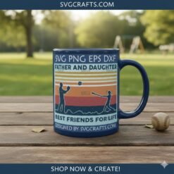Alternative view of Father Daughter Baseball SVG PNG DXF - Retro Sports Design