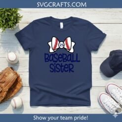 Alternative view of Baseball Sister SVG | Cute Bow Design for Cricut & Gifts