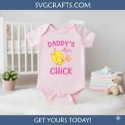Alternative view of Daddy's Other Chick SVG - Cute Father Daughter Design
