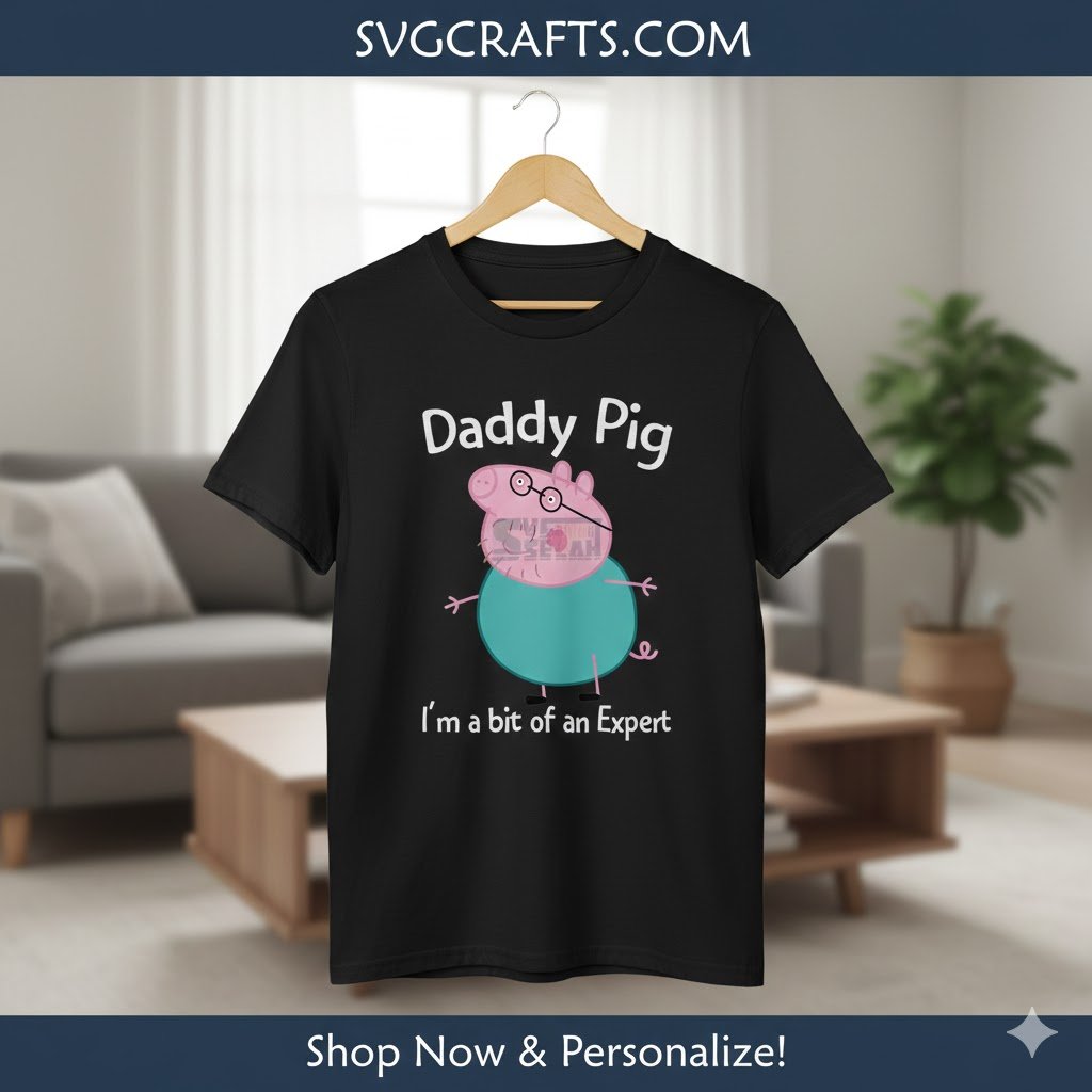 Daddy Pig SVG Expert Dad Quote - Cricut & Sublimation File - Image 2