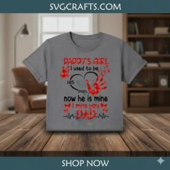 Alternative view of Daddy's Girl In Loving Memory Dad SVG - Heartfelt Memorial Design