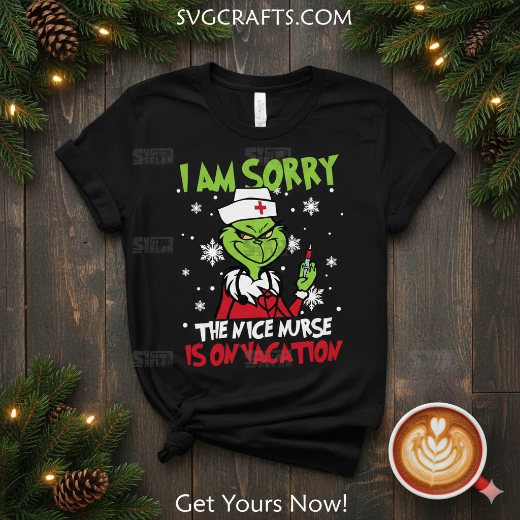 Funny Grinch Nurse SVG Sarcastic Christmas Nurse Design - Image 2