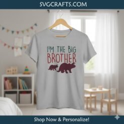 Alternative view of Big Brother Dinosaur SVG | New Sibling Announcement Design