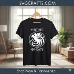 Alternative view of Mother of Cats SVG Design | Game of Thrones Cat Mom File | SVGCrafts