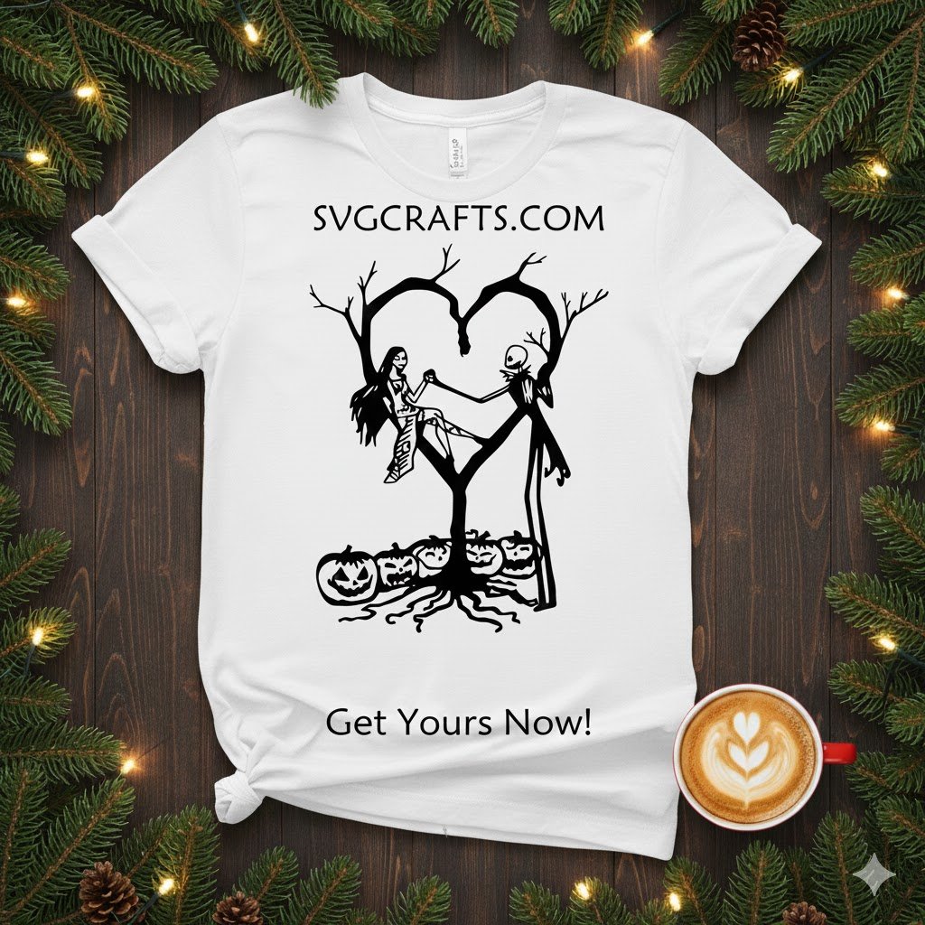 Jack and Sally Heart Halloween SVG | Nightmare Before Christmas - Image 2