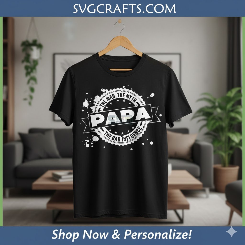 Funny Papa The Bad Influence SVG - Cricut & Silhouette File - Image 2
