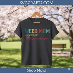 Alternative view of Weed Mom SVG PNG DXF - Funny Retro Cannabis Mom Definition