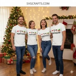 Alternative view of Santa Squad SVG - Christmas Reindeer Snowman Hat Cut File