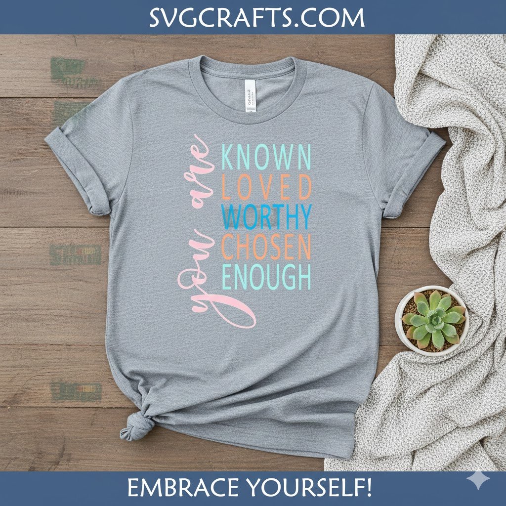 You Are Enough SVG | Motivational Affirmation Digital File - Image 2