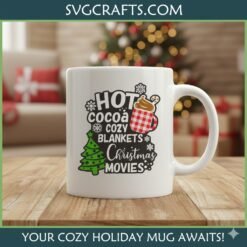 Alternative view of Cozy Christmas Movies Hot Cocoa SVG | Festive Design - SVGcrafts