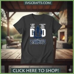 Alternative view of Dad Cowboys SVG - Father's Day First Hero First Love Design