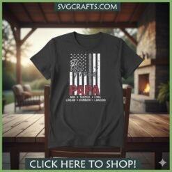 Alternative view of Personalized Proud Papa Thin Gray Line SVG - Father's Day Gift