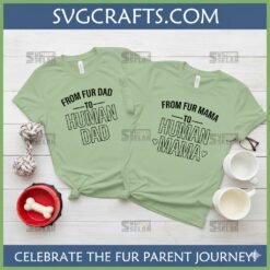 Alternative view of Fur Parent to Human Parent SVG Bundle | Pregnancy Announcement