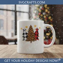 Alternative view of Plaid Leopard Christmas Tree SVG Bundle - SVGcrafts