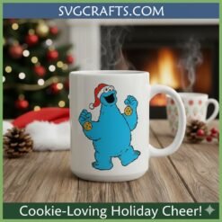 Alternative view of Cookie Monster Christmas SVG | Funny Holiday Craft File - SVGcrafts