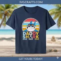 Alternative view of Daddy Shark Retro SVG | Cool Dad Sunglasses Design | SVGCrafts