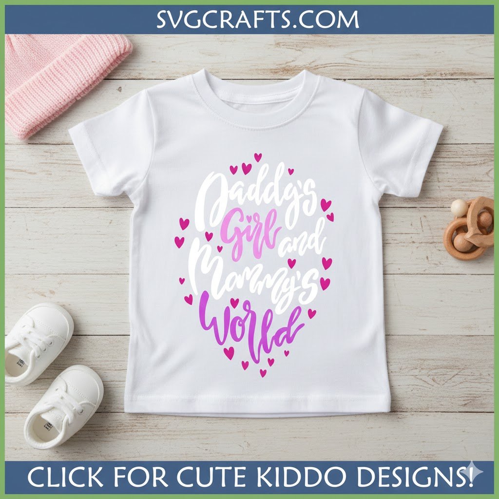 Daddy's Girl Mommy's World SVG PNG for Cricut - SVGCrafts - Image 2