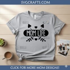 Alternative view of Mom Life SVG | Boho Heart Arrows & Leaves | Cricut & Sublimation