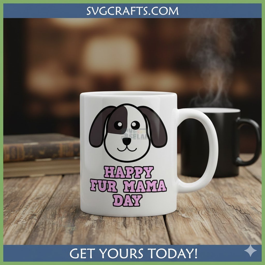 Happy Fur Mama Day SVG PNG DXF | Dog Mom Cricut File - SVGCrafts - Image 2