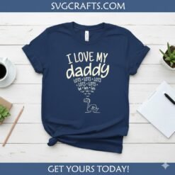 Alternative view of I Love My Daddy Lots SVG - Cute Dinosaur Father's Day Design