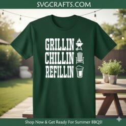 Alternative view of Grillin Chillin Refillin SVG | BBQ Summer Fun Digital Design