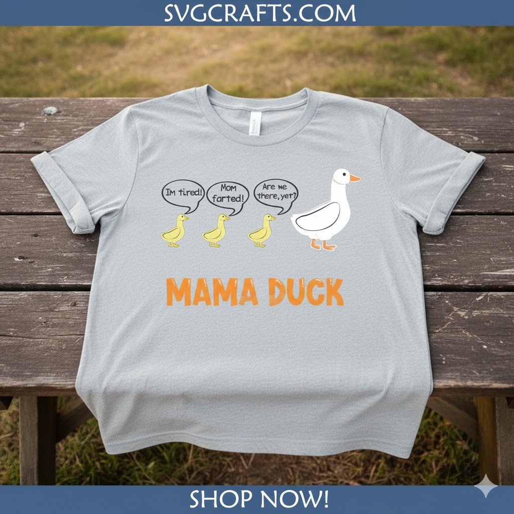 Funny Mama Duck SVG | Relatable Mom Life Cricut Design - SVGCrafts - Image 2