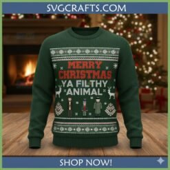 Alternative view of Merry Christmas Ya Filthy Animal SVG | Home Alone Christmas Design