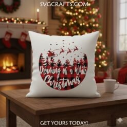 Alternative view of Dreaming of a White Christmas SVG | Buffalo Plaid Holiday Design