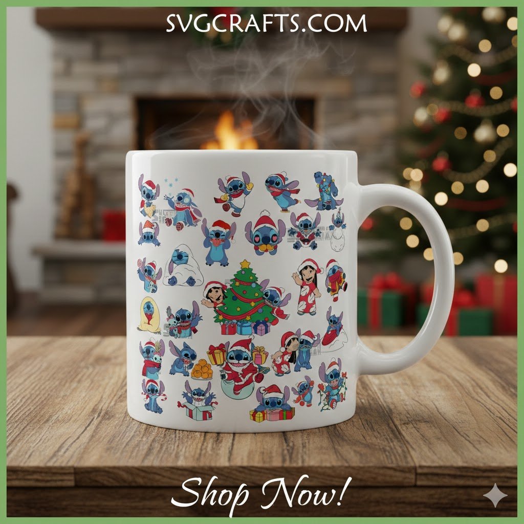 Stitch Christmas SVG Bundle | Lilo & Stitch Holiday Digital Files - Image 2